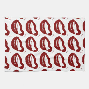 Paño De Cocina Límites rojos Qué dientes de garra Grr