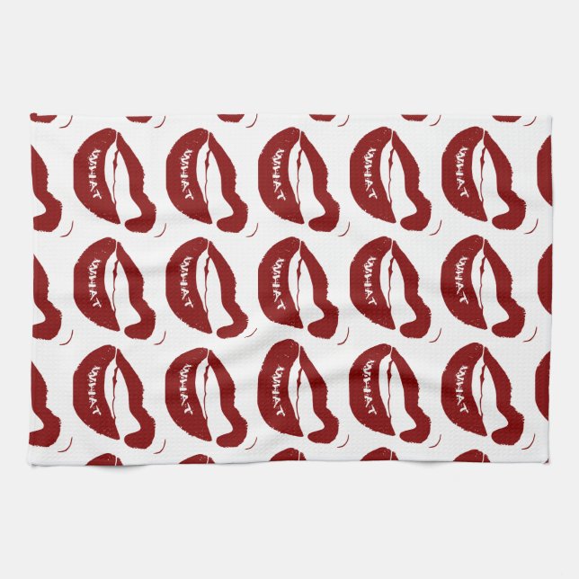 Paño De Cocina Límites rojos Qué dientes de garra Grr (Horizontal)
