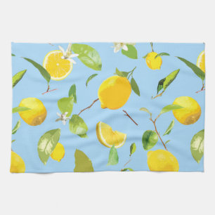 Paño De Cocina Limón acuático y hojas 3