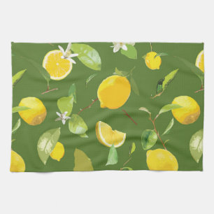 Paño De Cocina Limón acuático y hojas 5