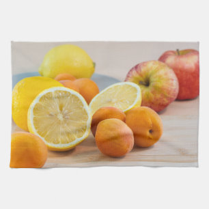 Paño De Cocina Limón con albaricoques y manzanas fotografía de al