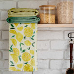 Paño De Cocina Limones acuarelas - amarillo y verde<br><div class="desc">Lemones acuáticos - ilustracion amarillo y verde. Ilustracion de cítricos mediterráneos</div>