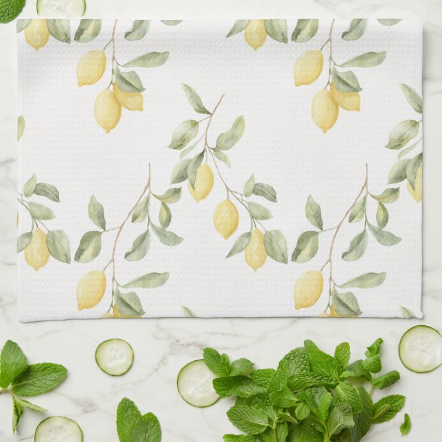 Paño De Cocina Limones Amarillos Fruta   (Doblado)