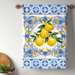 Paño De Cocina Limones de Azulejo Mediterráneo