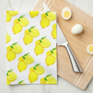 Paño De Cocina limones fruta acuarela Cocina Citrus tropical