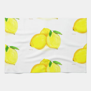 Paño De Cocina limones fruta acuarela Cocina Citrus tropical