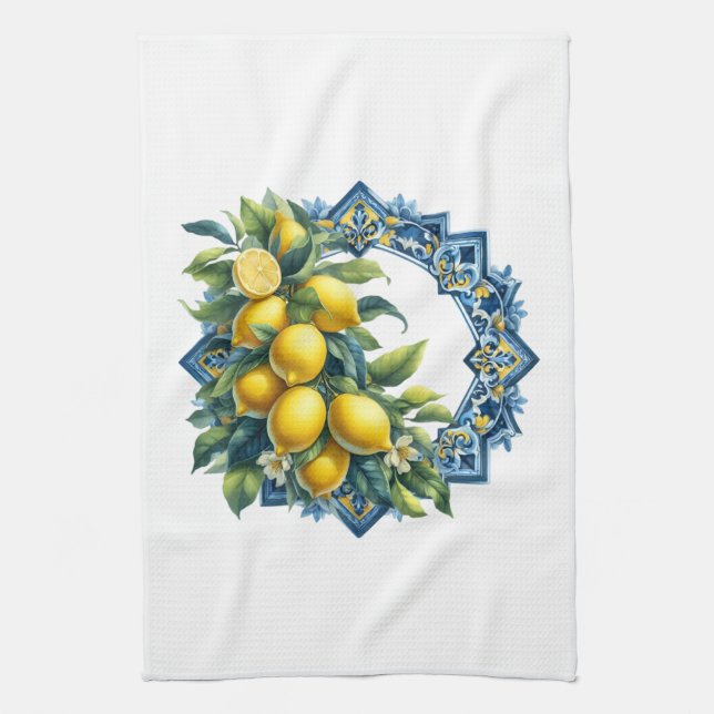 Paño De Cocina Limones Mediterráneos (Vertical)