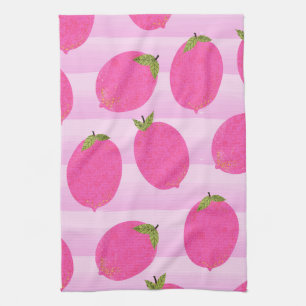 Paño De Cocina Limones Rosados Verano Frutas Acuarela Divertido B