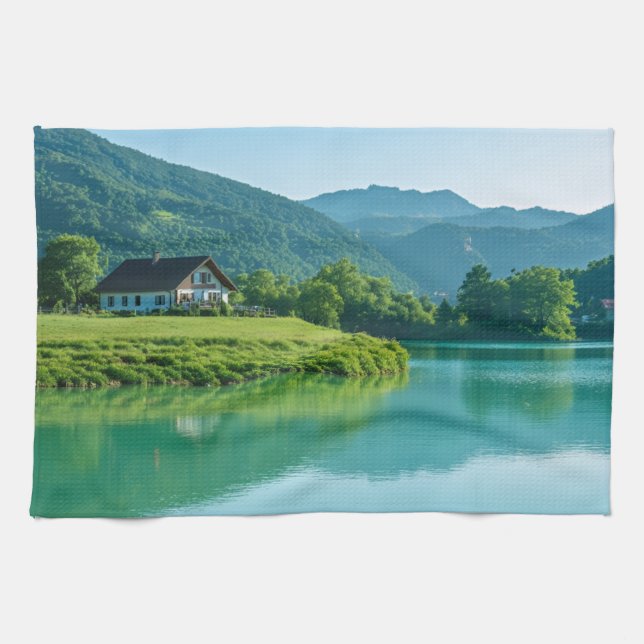 Paño De Cocina "Limpiar con Maravilla - Lakeside Calm para su (Horizontal)