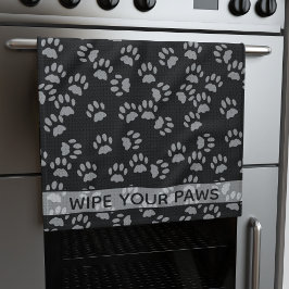 Paño De Cocina Limpiar tus patas Papel negro para gato Imprimir t