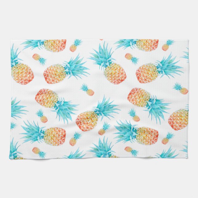 Paño De Cocina Lindo acuarela Trópico Fruto Pineapple Patrón (Horizontal)