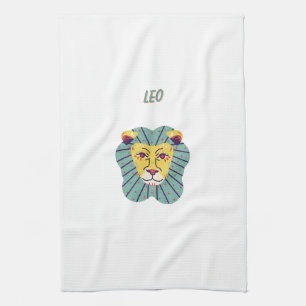 Paño De Cocina Lindo Leo, zodiaco, impresión de signo estelar
