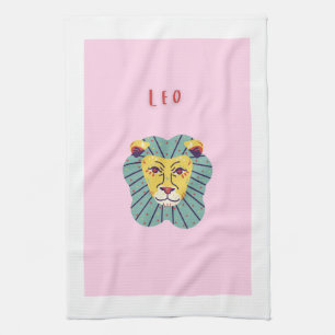 Paño De Cocina Lindo Leo, zodiaco, impresión de signo estelar