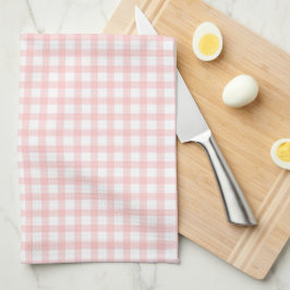 Paño De Cocina Lindo patrón de gingham a cuadros rosados retro