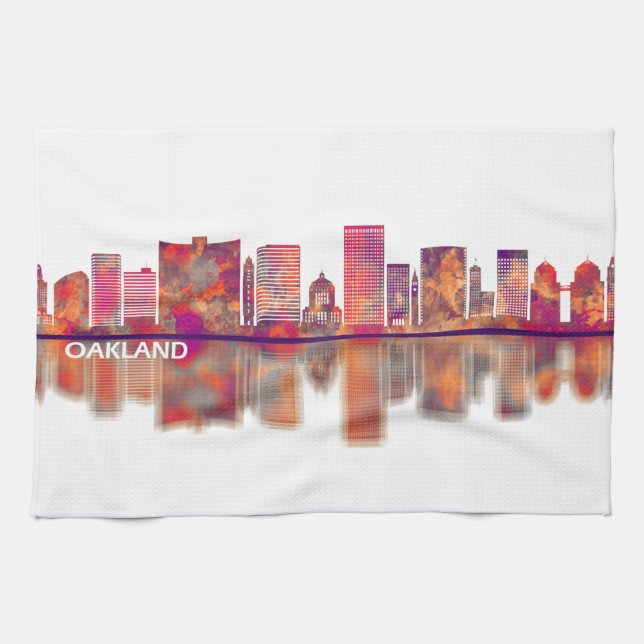 Paño De Cocina Línea aérea de Oakland California (Horizontal)