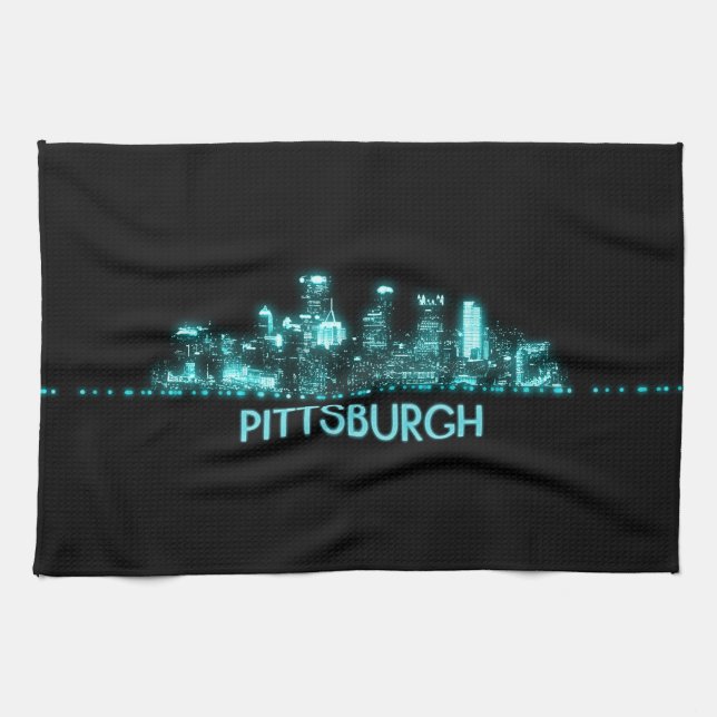 Paño De Cocina Línea aérea de Pittsburgh (Horizontal)