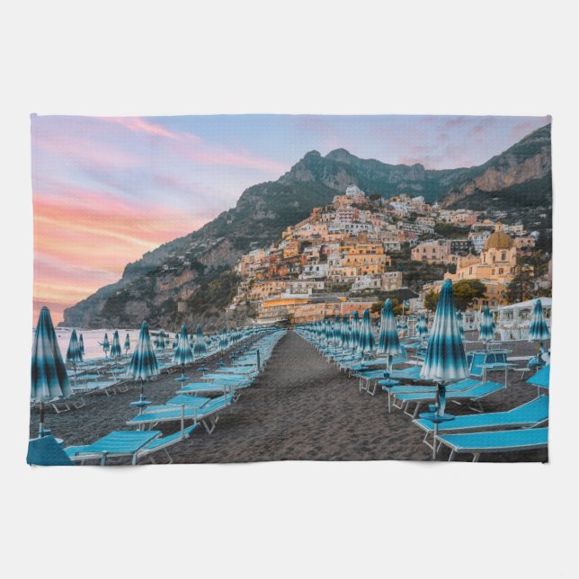 Paño De Cocina Línea costera | Campania, Italia (Horizontal)