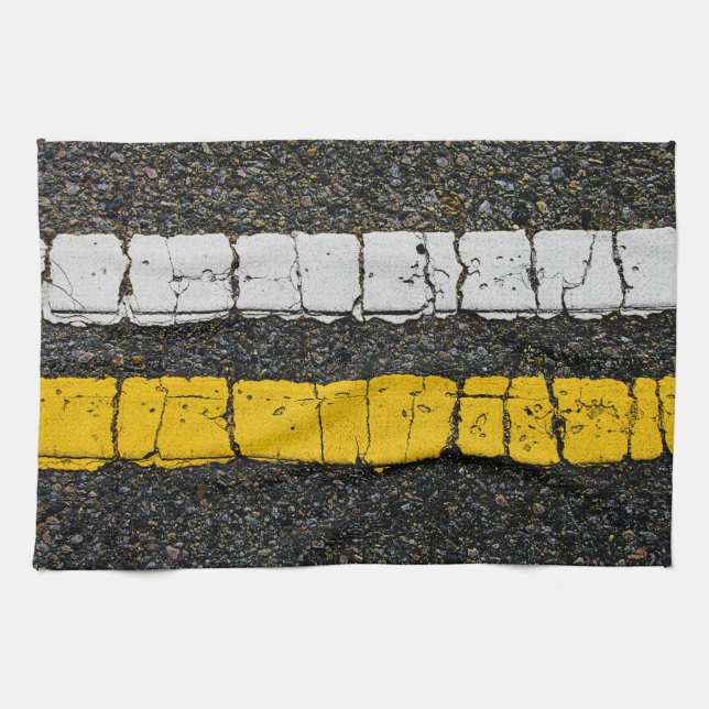 Paño De Cocina Línea doble amarilla blanca (Horizontal)