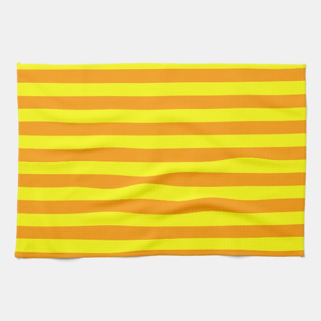 Paño De Cocina Líneas de rayas Naranjas amarillas (Horizontal)
