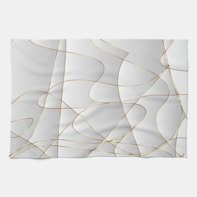 Paño De Cocina Líneas doradas hermosas (Horizontal)