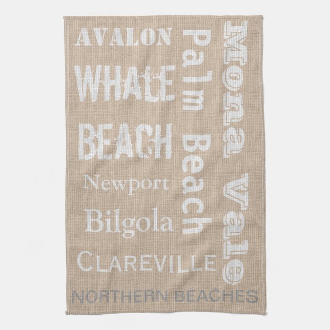 Paño De Cocina Lino-mirada septentrional de las playas (Vertical)