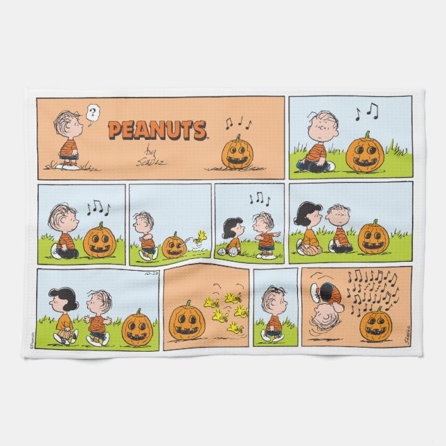 Paño De Cocina Linus & Lucy | Cantando Jack-O-Lantern (Horizontal)