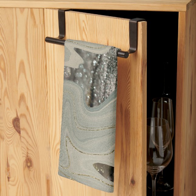 Paño De Cocina Liquid Marble Wave Glitter Glam 1 (Pliegue de tercios)