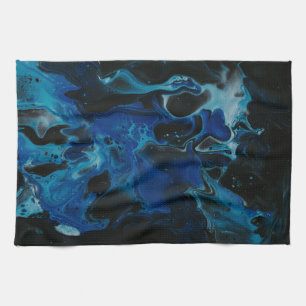 Paño De Cocina Líquido psicodélico azul oscuro