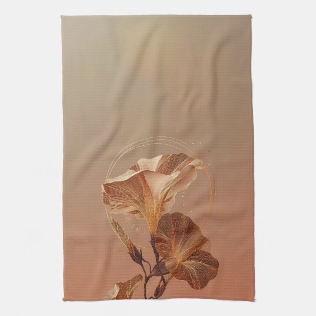 Paño De Cocina Lirio de Calla Naranja Quemada Botánico (Vertical)