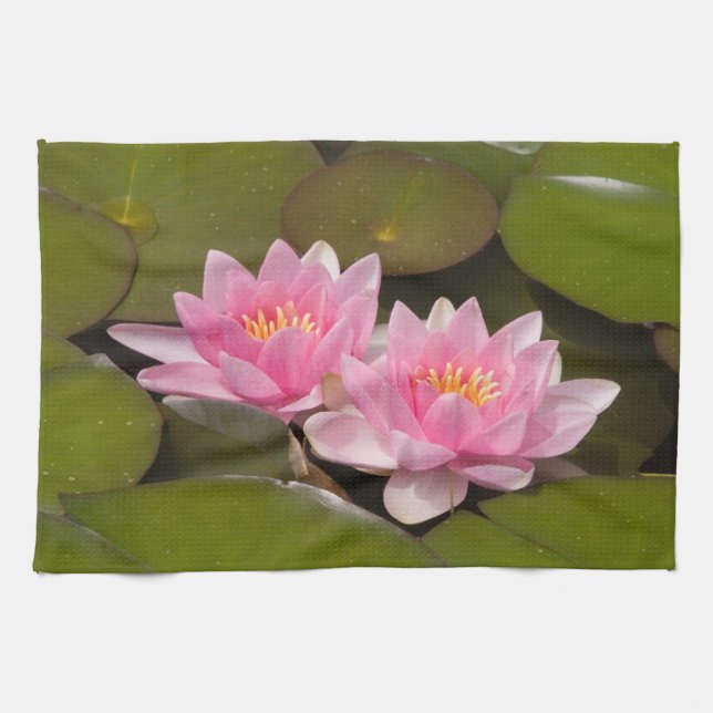 Paño De Cocina Lirios de agua en flor (Horizontal)