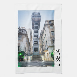 Paño De Cocina Lisboa en Portugal con recuerdo de ascensor retro