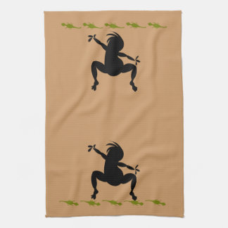 Paño De Cocina Lizarras verdes y Kokopelli bailando