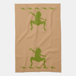 Paño De Cocina Lizarras verdes y Kokopelli bailando