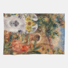 Paño De Cocina Llama Elegante y Granja de Renoir   