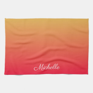 Paño De Cocina Llama personalizada roja y amarilla oscura