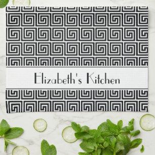 Paño De Cocina Llave de malandrina blanca y negra personalizada