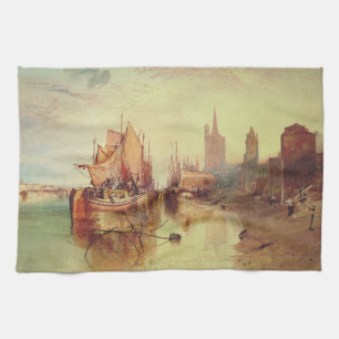Paño De Cocina Llegada de un barco de paquete por Joseph Turner