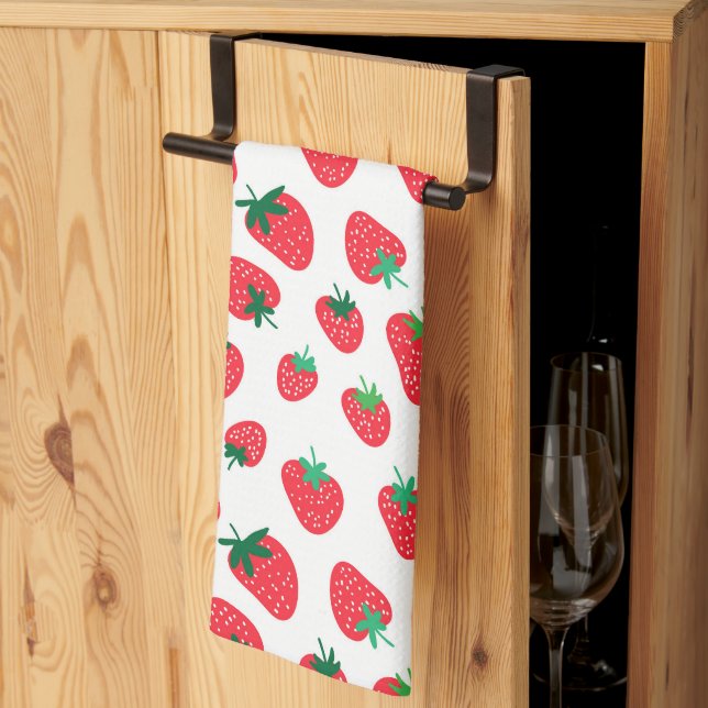 Paño De Cocina Lleno de fresas (Pliegue de tercios)