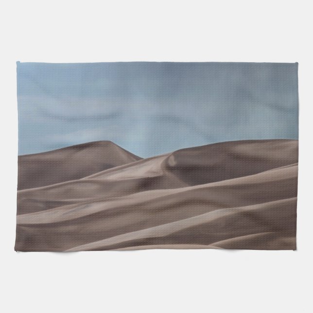 Paño De Cocina Lluvia en las grandes dunas de arena (Horizontal)