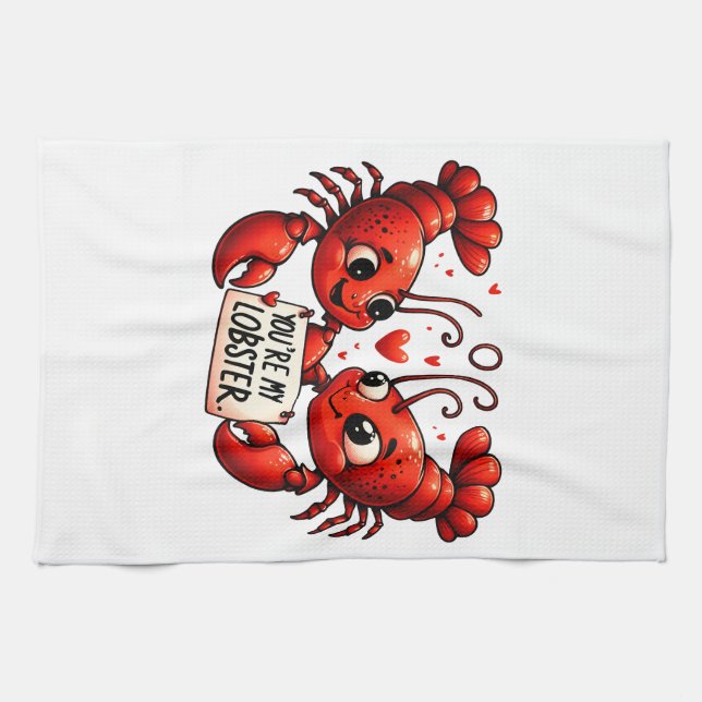 Paño De Cocina Lobster Love Puns (Horizontal)