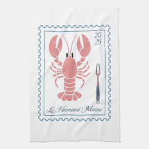 Paño De Cocina Lobster Maine New England Nautical Ocean Seafood