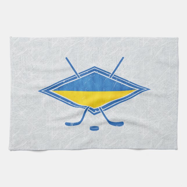 Paño De Cocina Logo de Bandera de Hockey de Ucrania (Horizontal)