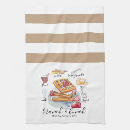 Paño De Cocina Logo de color agua Restaurante Waffle Business