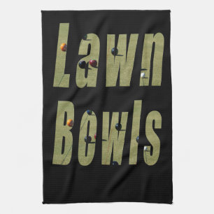Paño De Cocina Logo de la película Lawn Bowl, negro