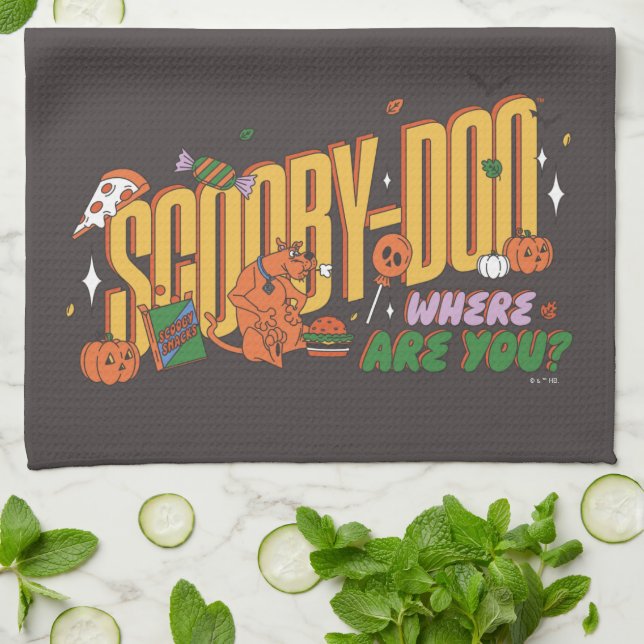 Paño De Cocina Logo de Snack de Halloween de Scooby-Doo (Doblado)