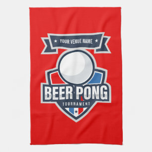 Paño De Cocina Logo del Torneo de Beer Pong personalizable