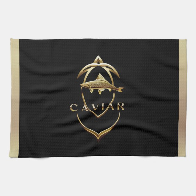 Paño De Cocina Logo/toallas de cocina de caviar de oro (Horizontal)