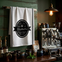 Paño De Cocina logotipo de cafetería personalizado