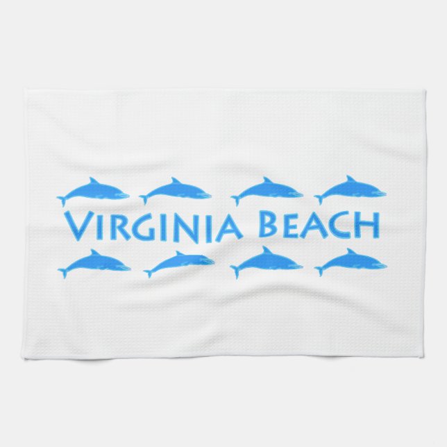 Paño De Cocina Logotipo de los delfínes de Virginia Beach (Horizontal)