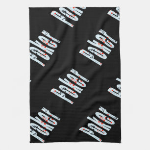 Paño De Cocina Logotipo de póquer hecho con tarjetas de póquer,